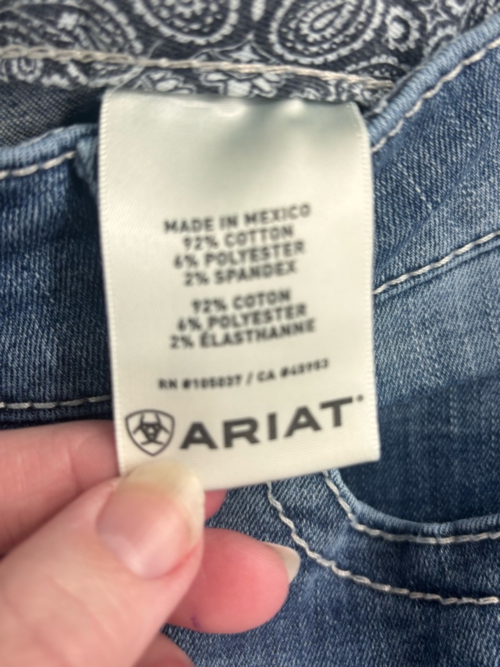 ARIAT REAL western performance stretch straight leg denim jeans stitched Sz 30 - Picture 10 of 14